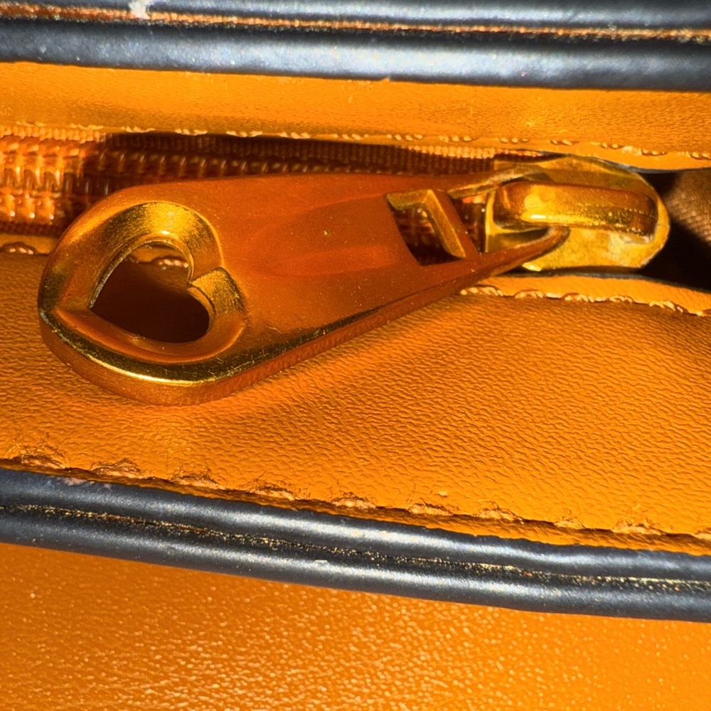Vintage Banned Retro Mini Messenger Handbag Satchel Toffee & Sunshine Yellow EUC - Picture 15 of 15